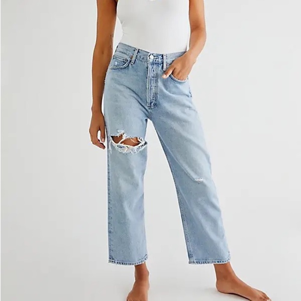 AGOLDE '90s Crop Distressed Jeans - Picture 2 of 9